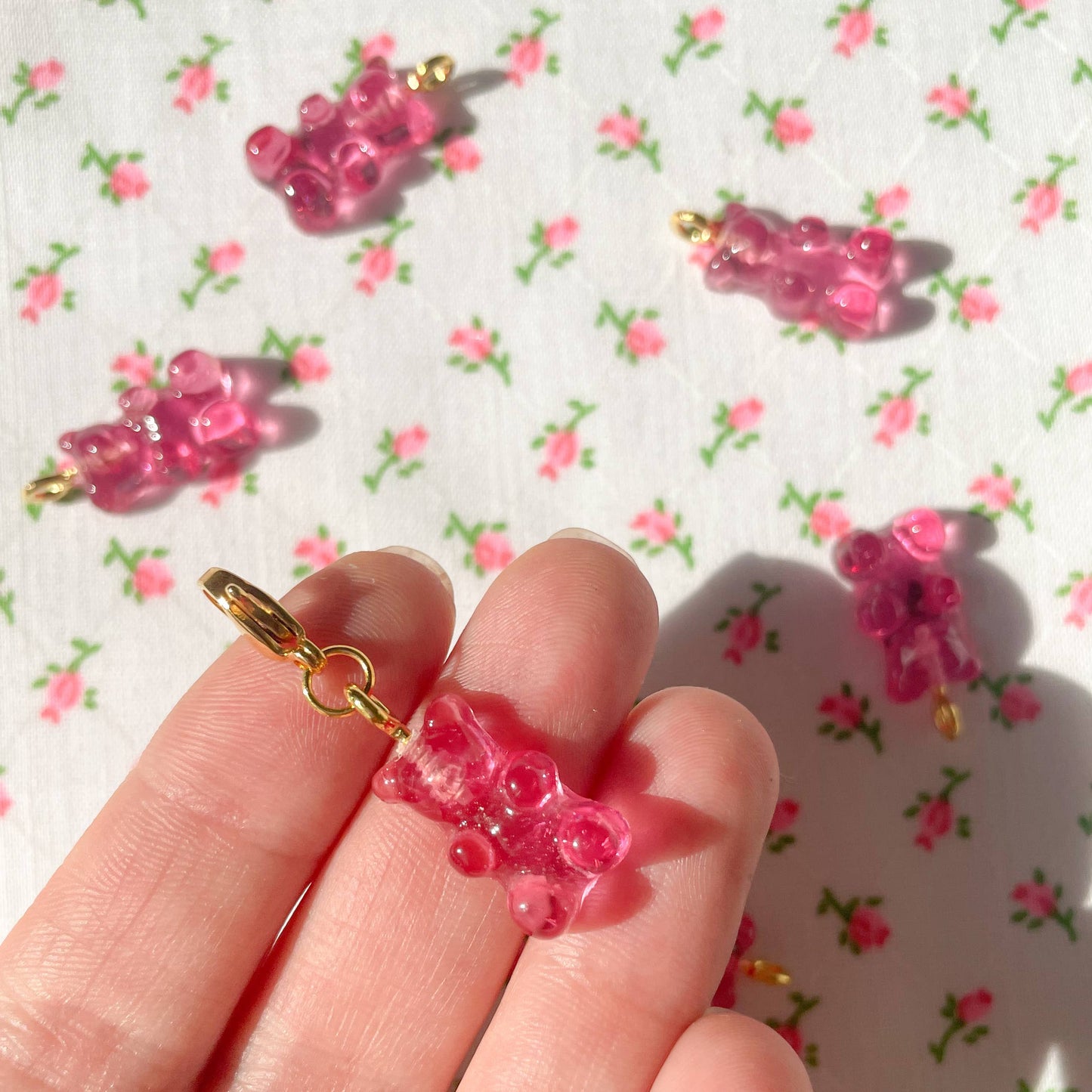 Bold Blossom Shop | Raspberry Gummy Bear Bag Charm
