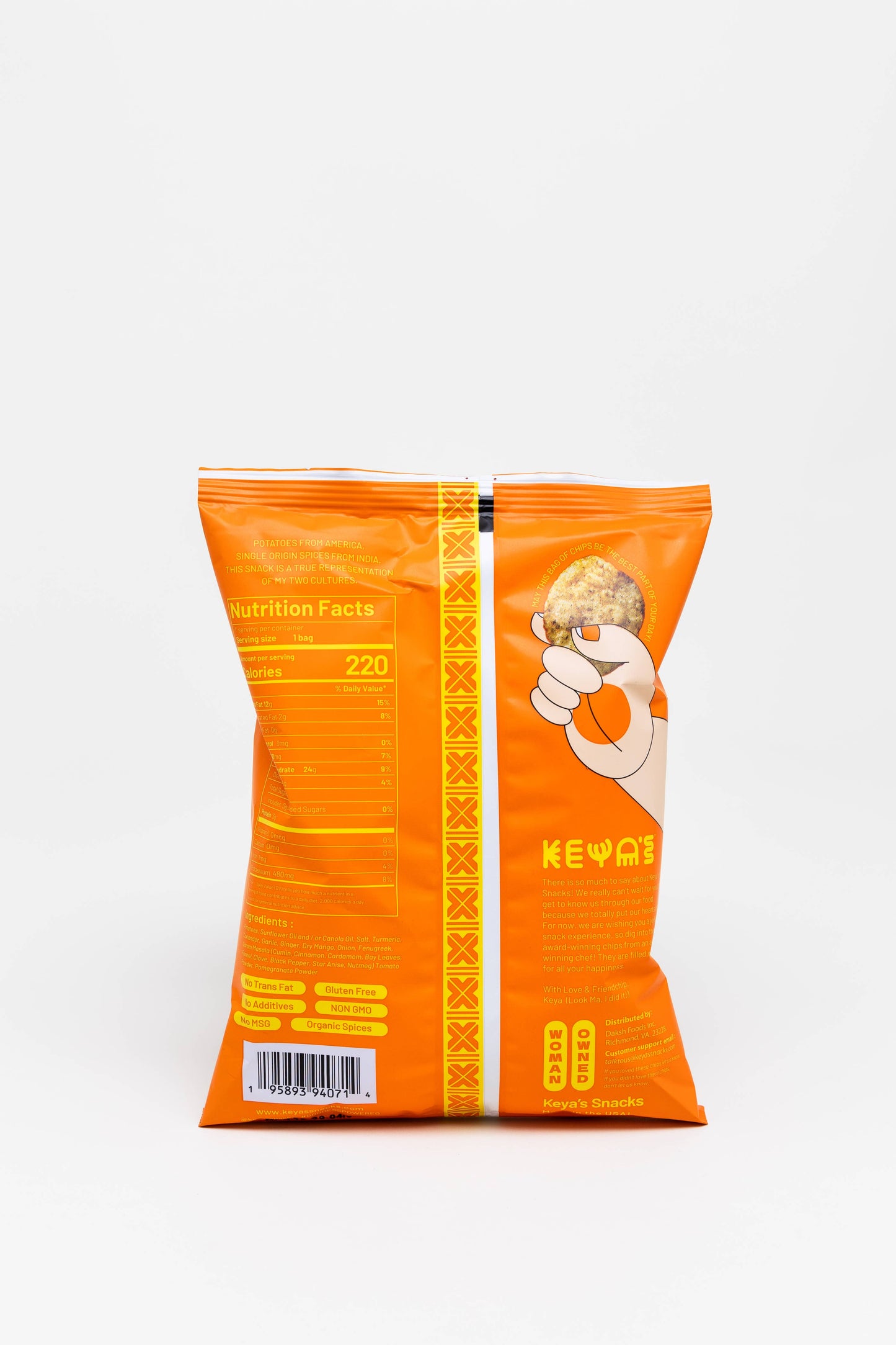 Keya's Snacks | Bombay Spice Masala Potato Chips 1.5 oz case