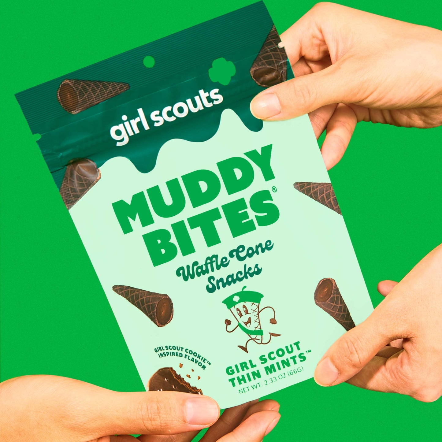 Muddy Bites | Thin Mint Bite-Sized Waffle Cones Snacks