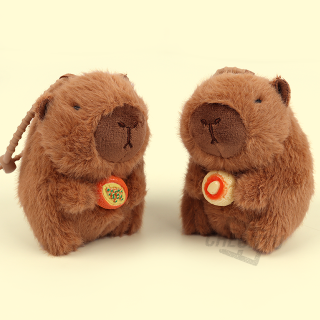 Food Capybara Plush Keyring