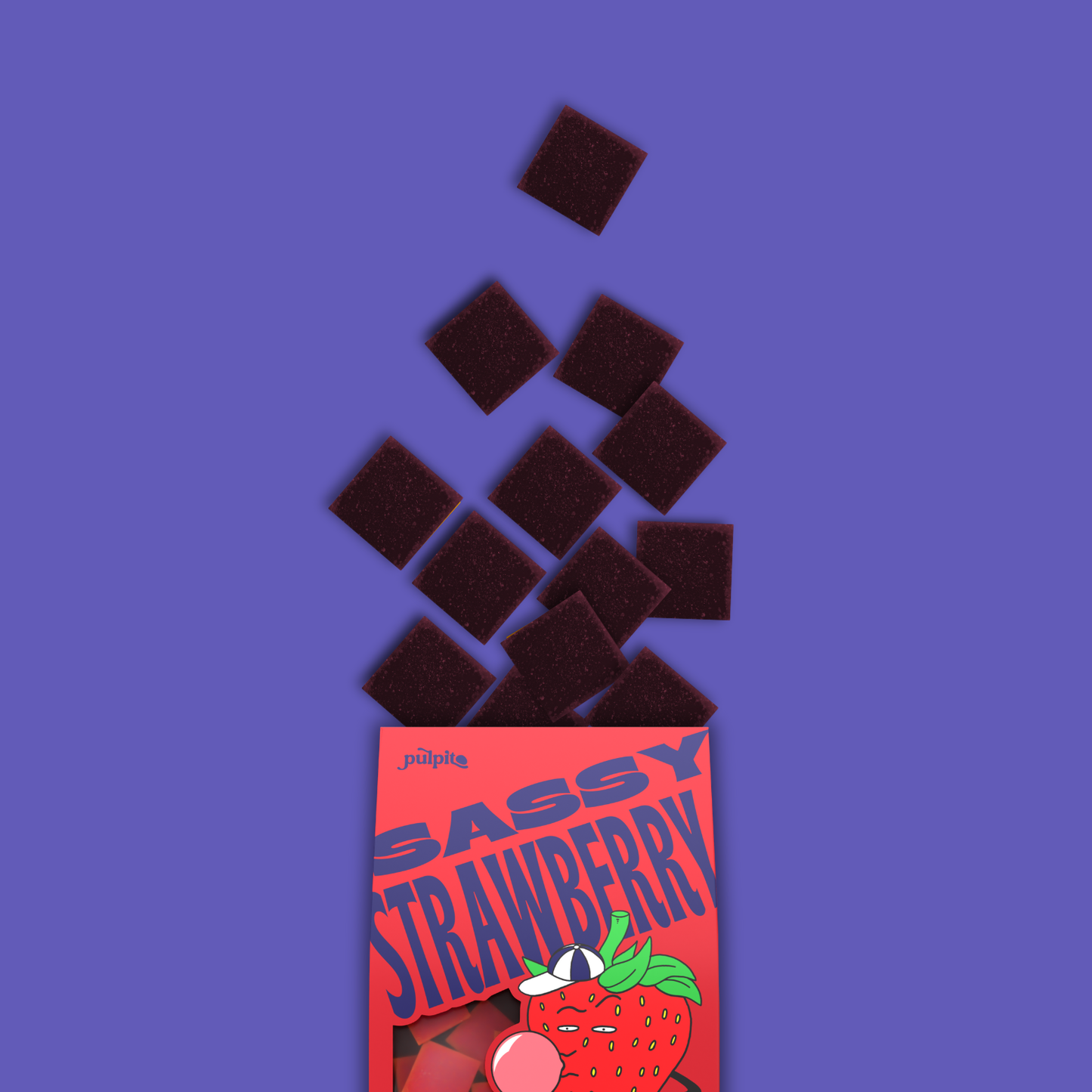 Pulpito | Fruit Bites - Sassy Strawberry  - Natural Fruit Snacks - Dried Fruit Bites