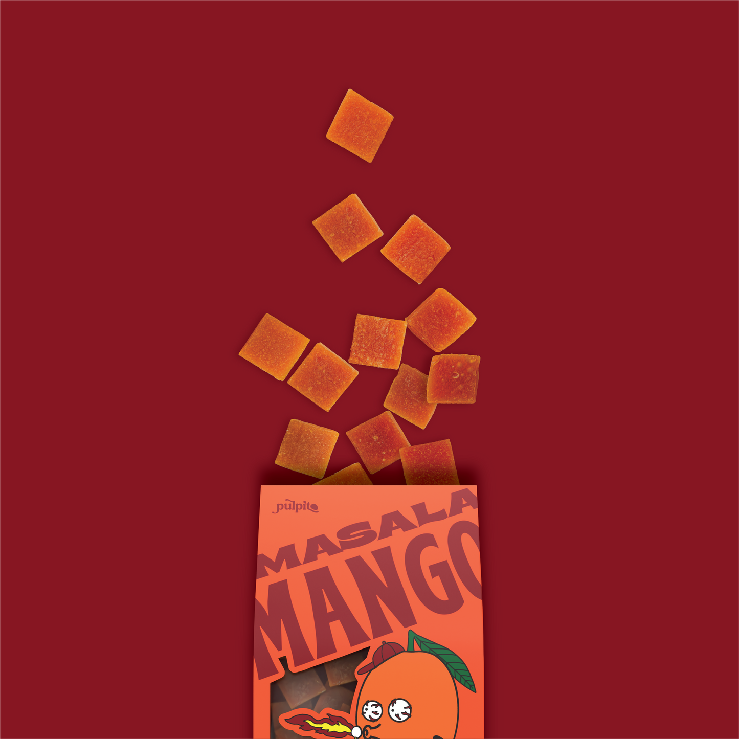 Pulpito Fruit Bites | Masala Mango  - Natural Fruit Snacks - Dried Fruit Bites