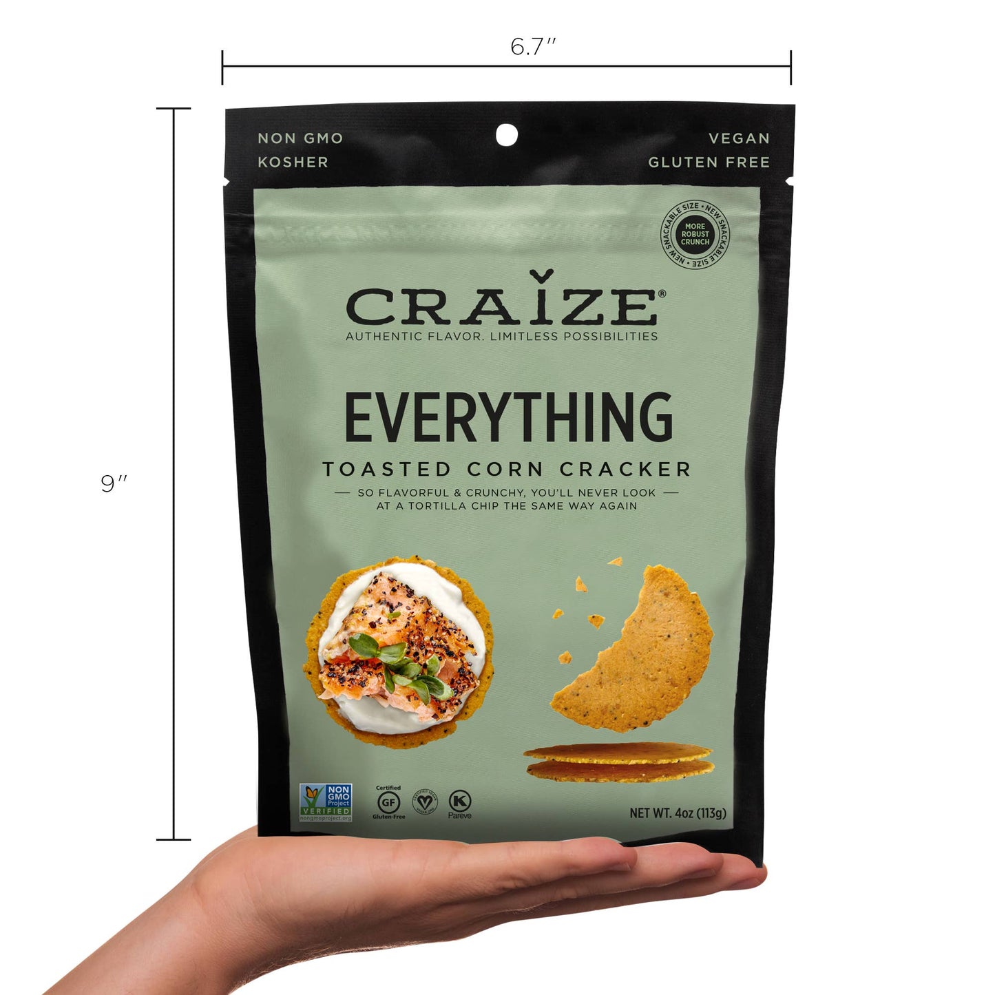 Craize Snacks | Everything Toasted Corn Crackers 4oz