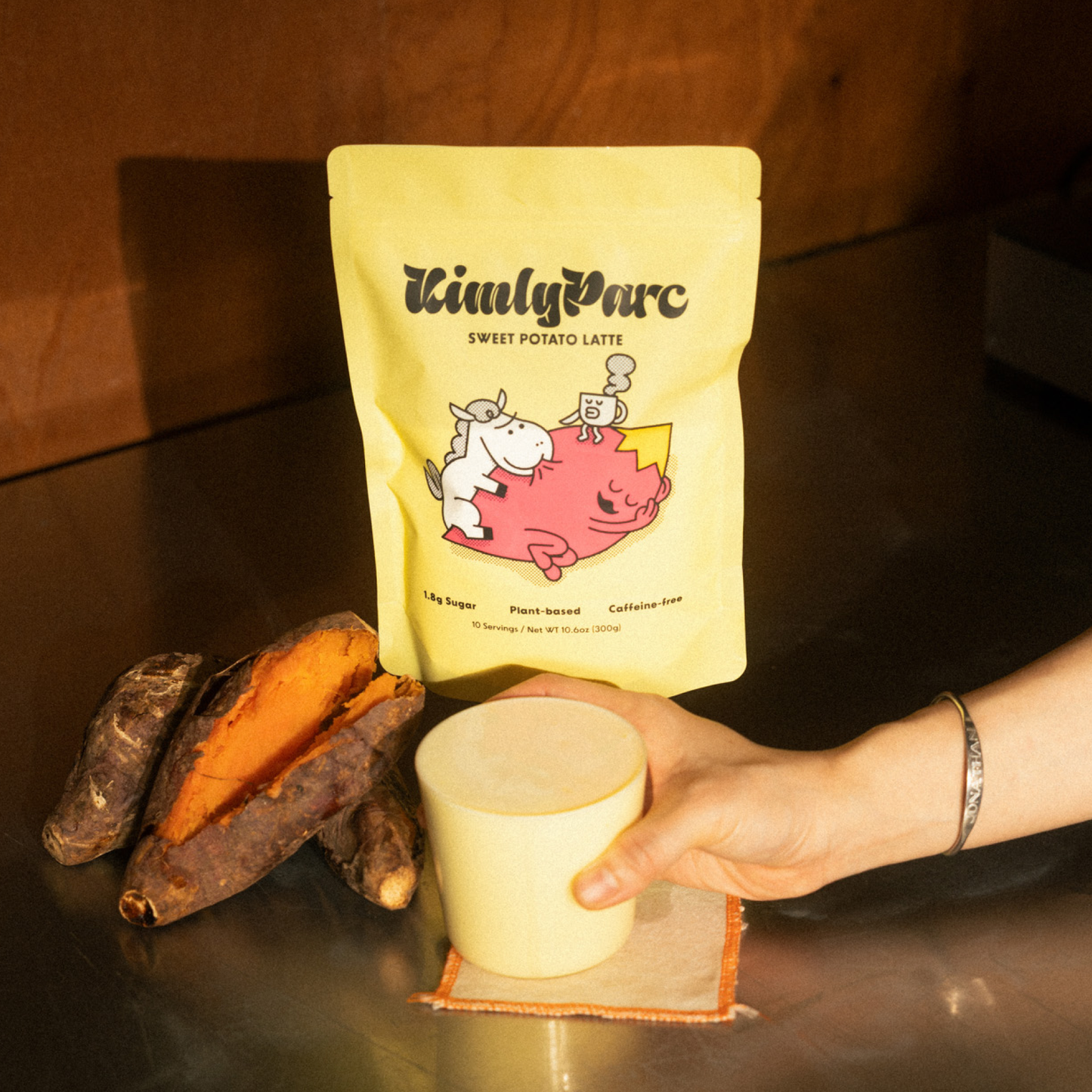 KimlyParc | Sweet Potato Latte Caffeine-free, vegan, low-sugar.