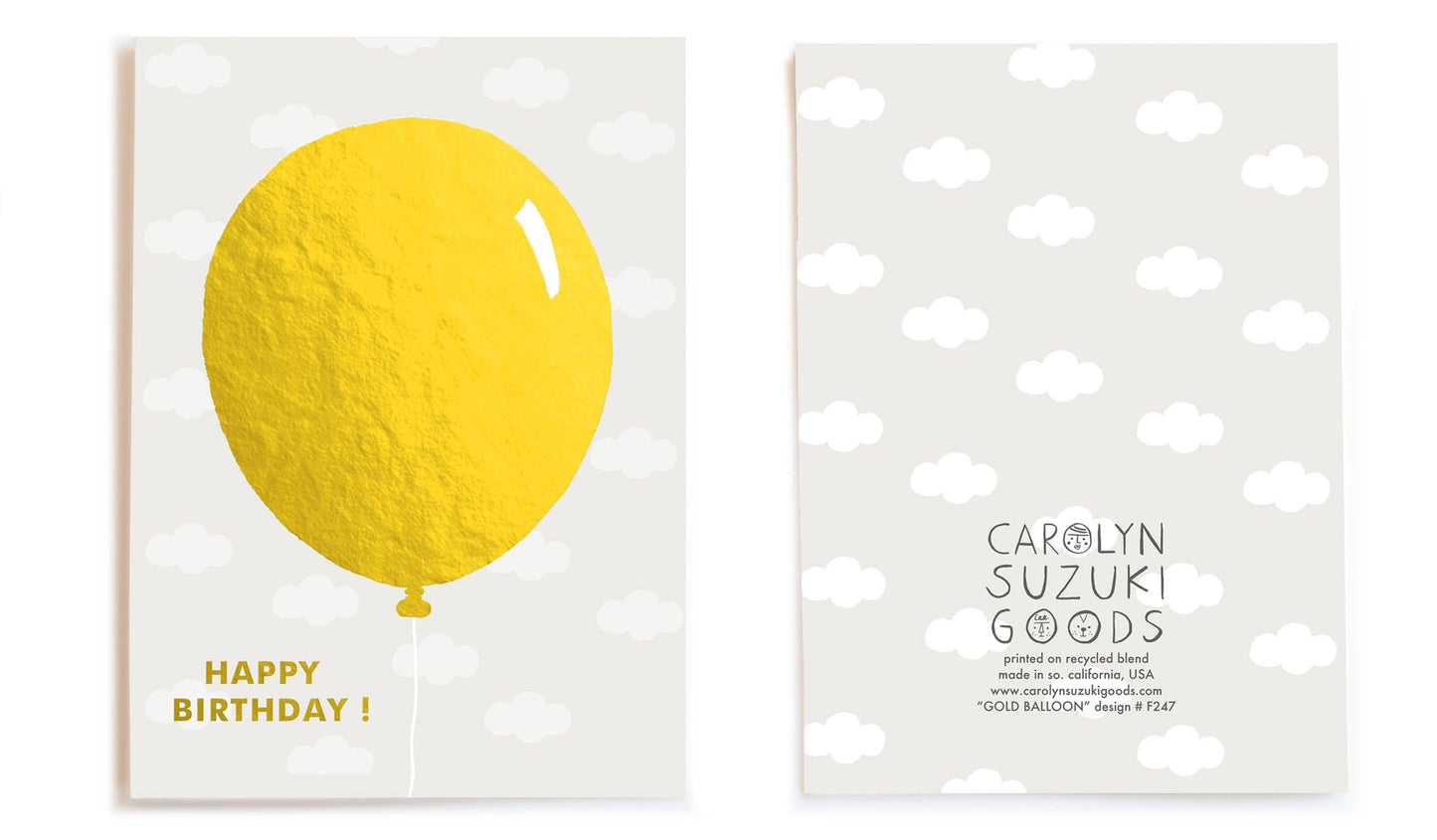 Carolyn Suzuki | GOLD BALLOON - Birthday Card