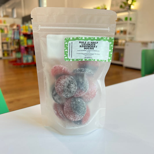 Goodies | Half & Half Licorice & Raspberry Sour Gummies (GF)