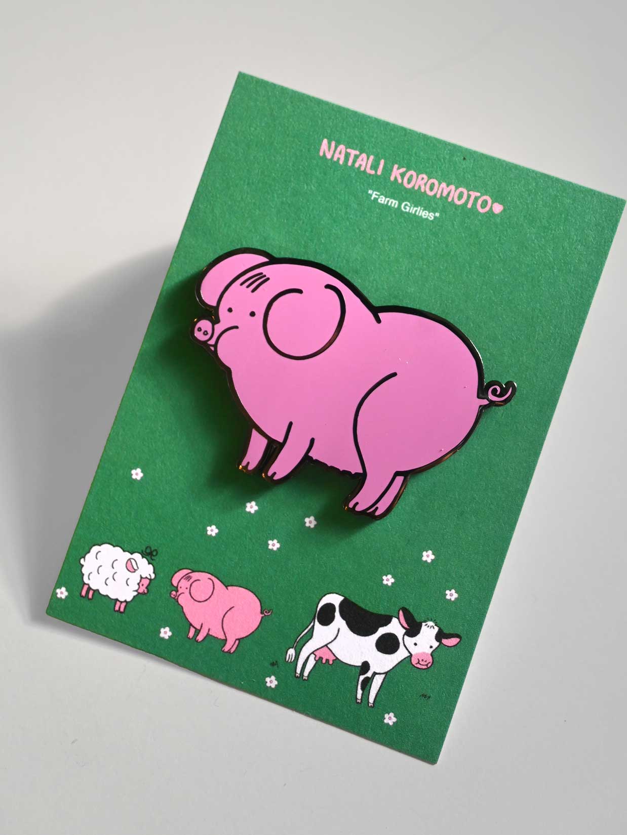 Natali Koromoto | "Farm Girly" (Pig) Enamel Pin