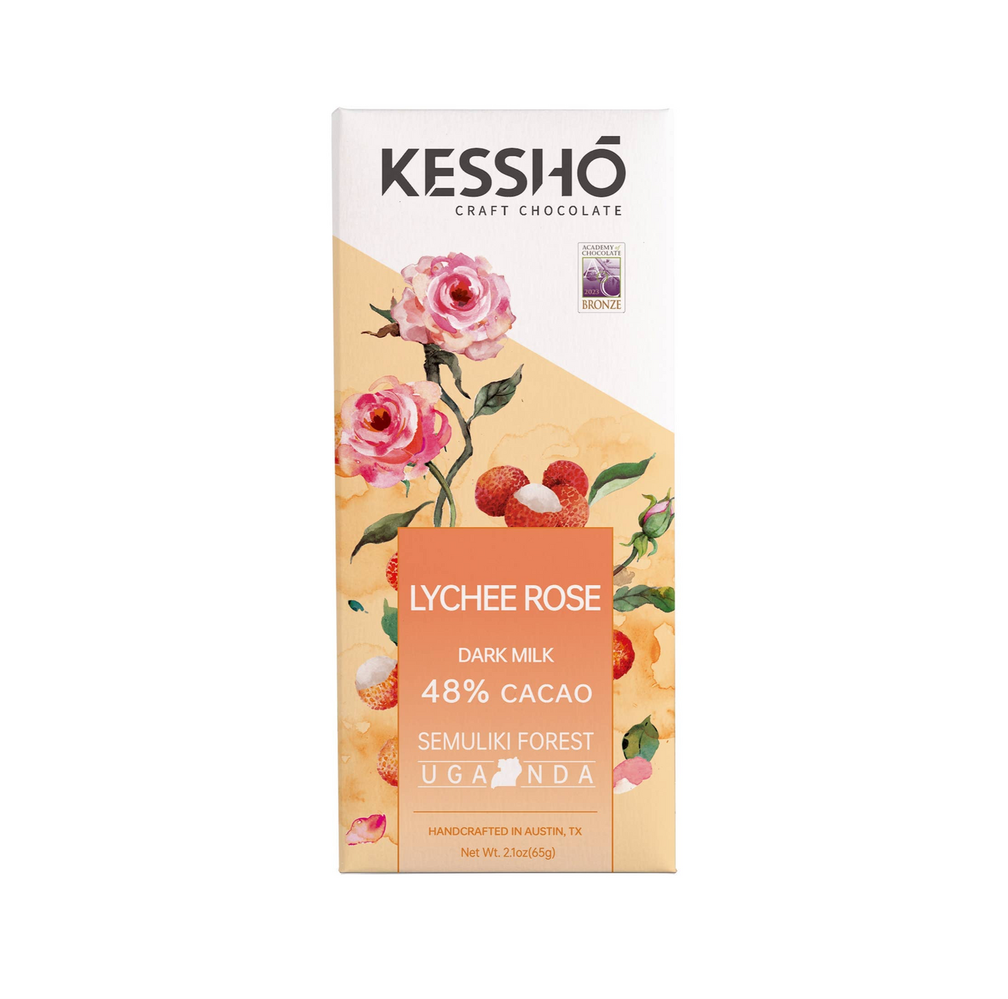 KESSHŌ | LYCHEE ROSE Dark Milk Chocolate