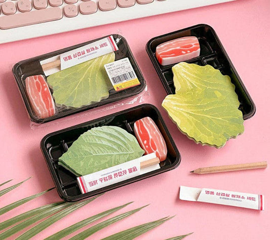 Samgyeopsal (K-BBQ) Memo & Eraser Set