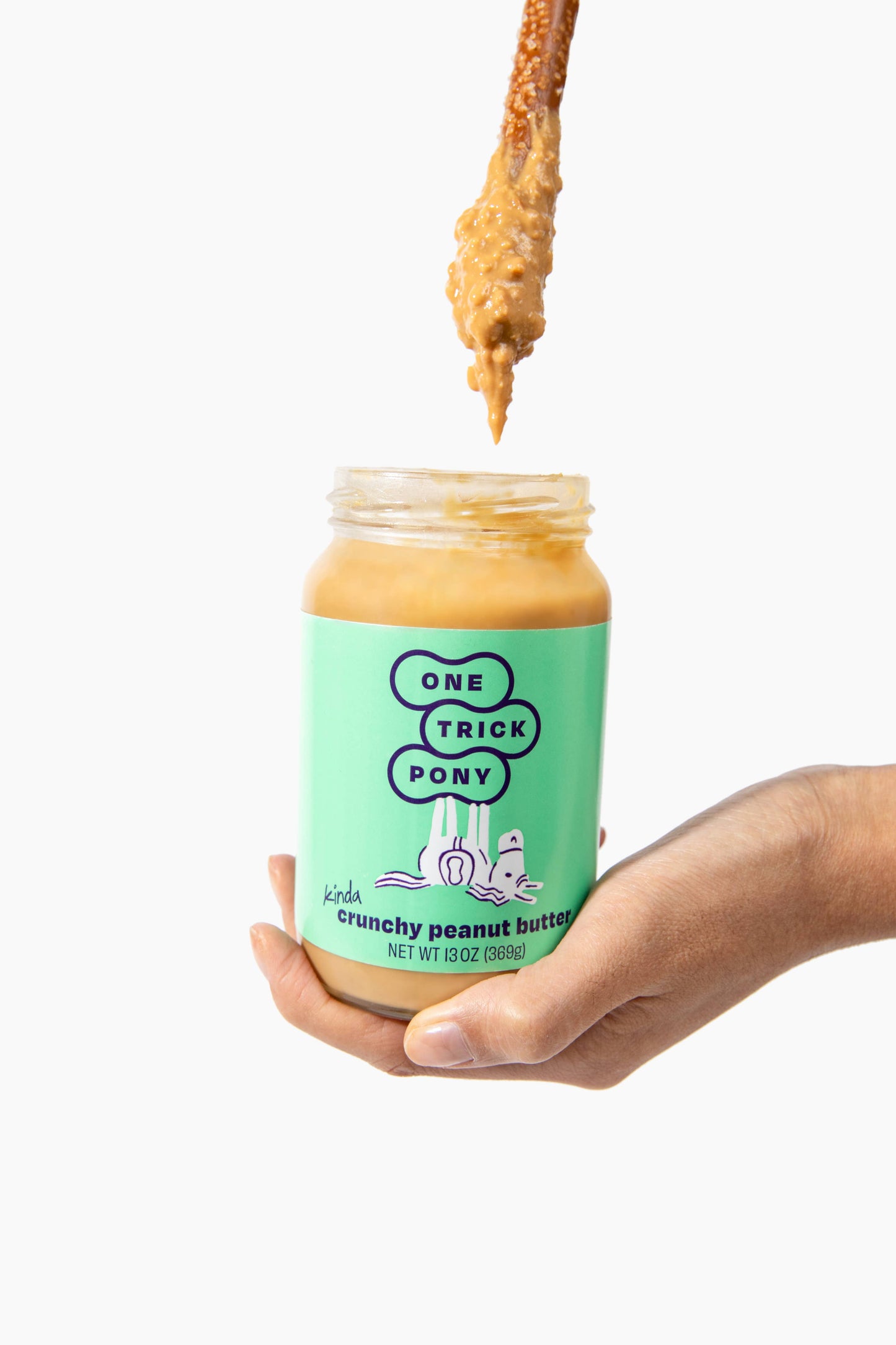 One Trick Pony | Kinda Crunchy All Natural Peanut Butter - 13oz Glass Jar