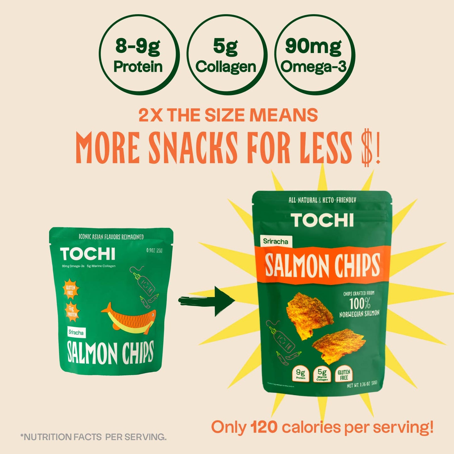 Tochi Snacks | Salmon Chips Sriracha