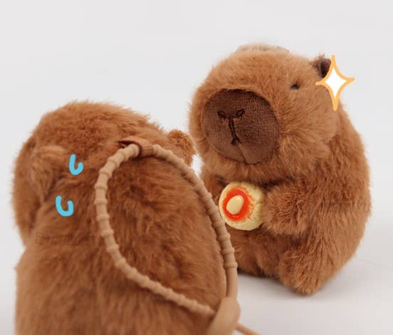 Food Capybara Plush Keyring