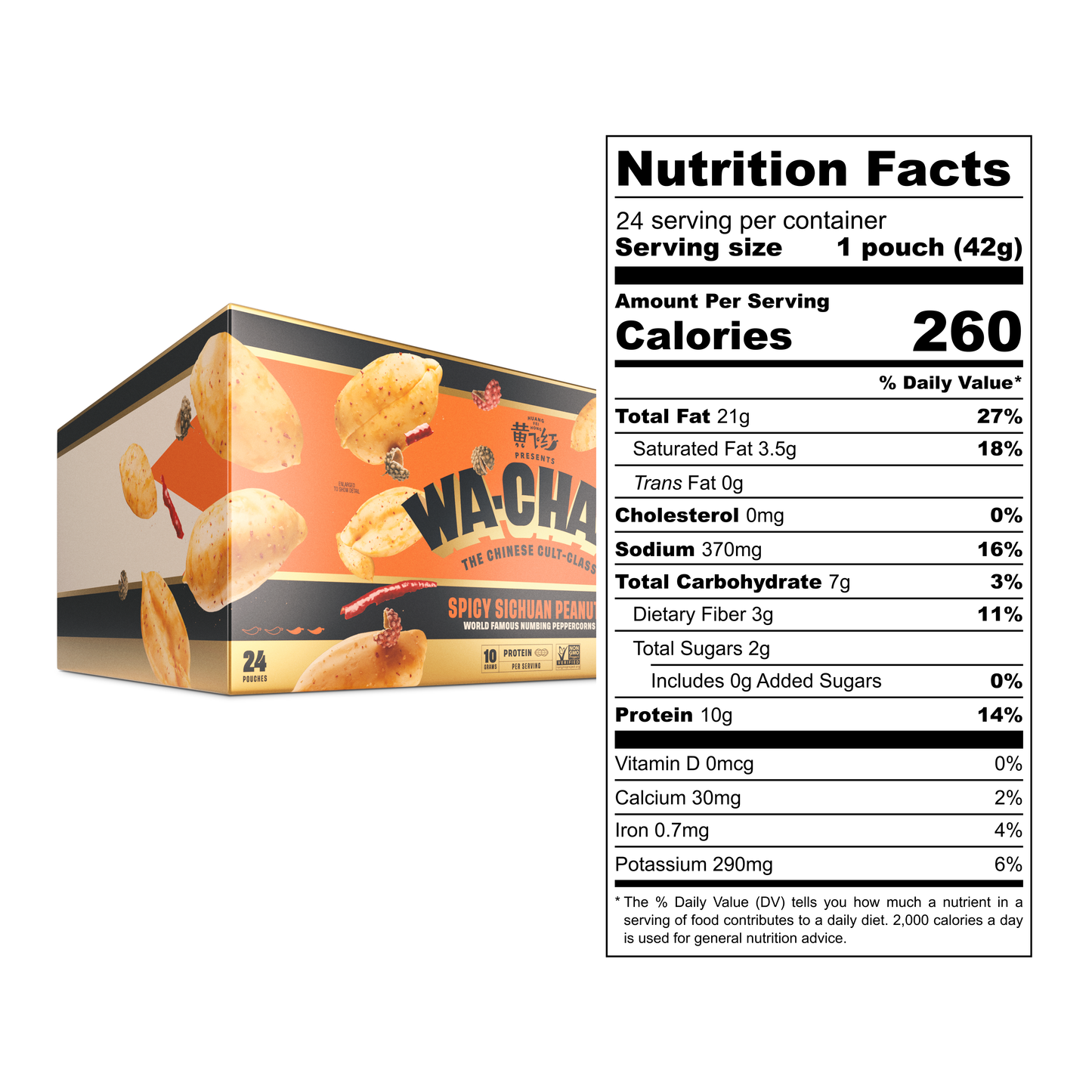 WA-CHAA! | Original Heat Spicy Sichuan Peanuts:  1.5oz