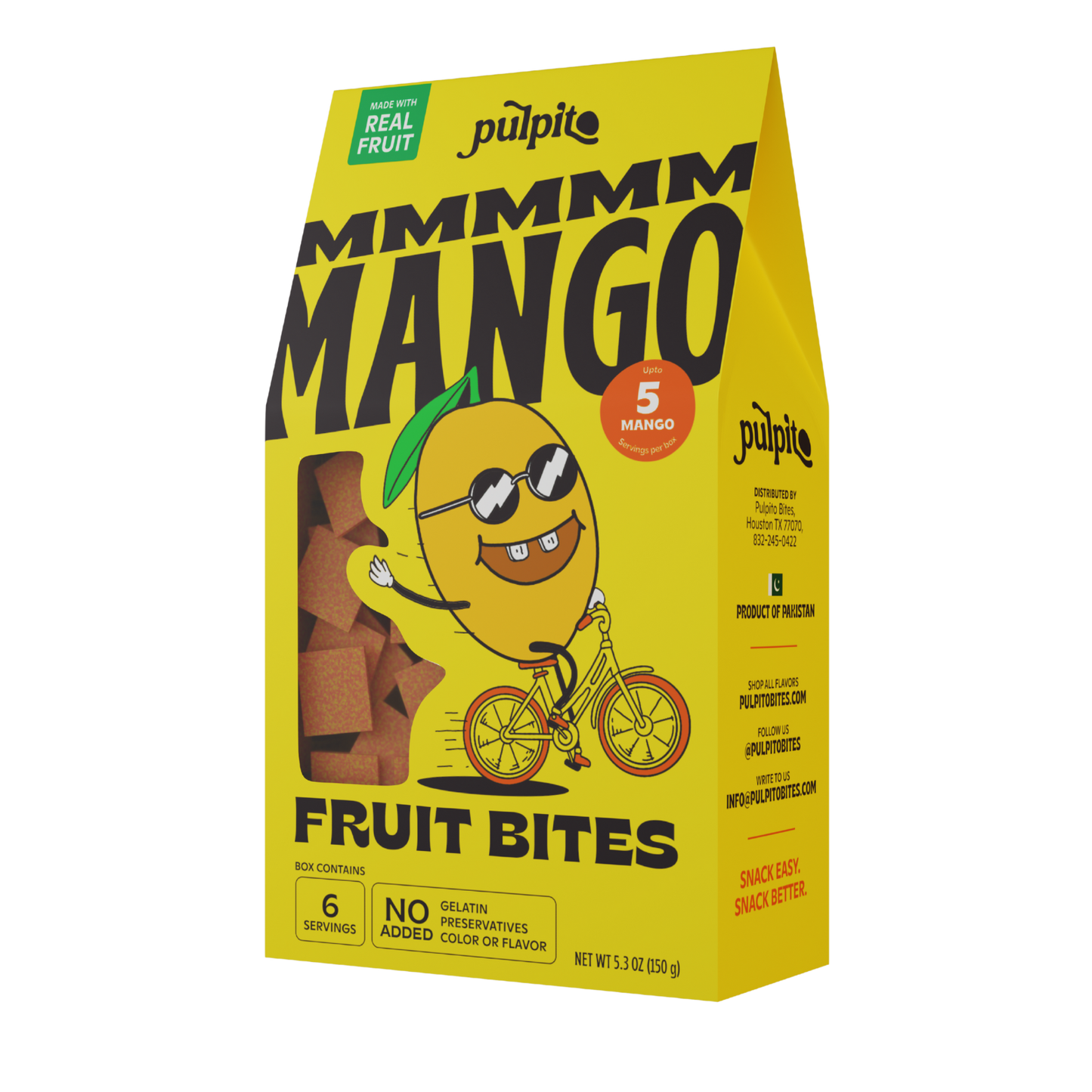 Pulpito Fruit Bites | MMM Mango  - Natural Fruit Snacks - Dried Fruit Bites