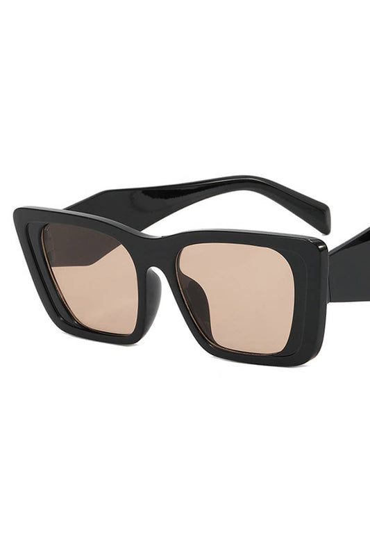 EUROPEAN AND AMERICAN SQUARE SUNGLASSES: LIGHTBLACK