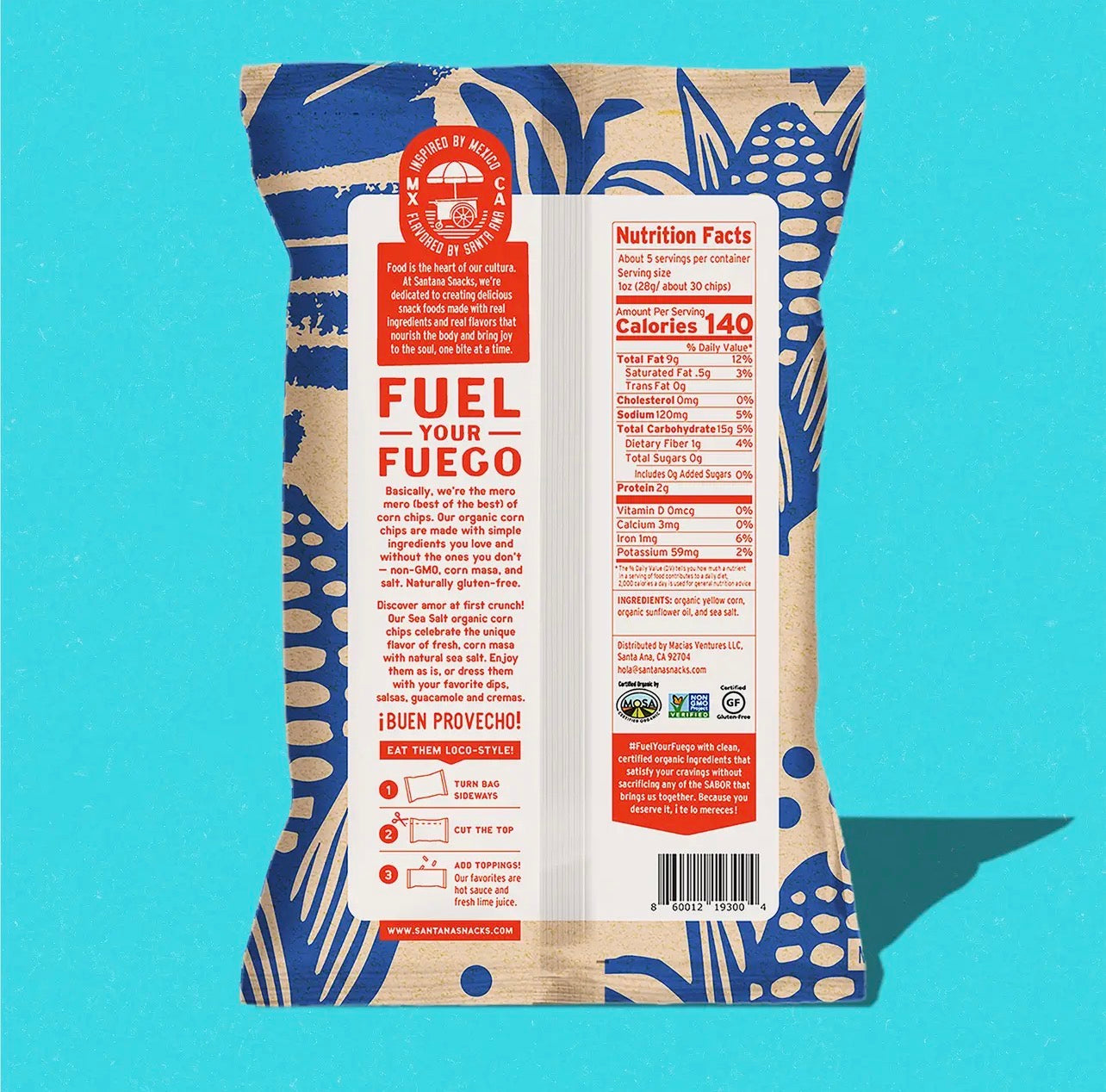 Organic corn chips