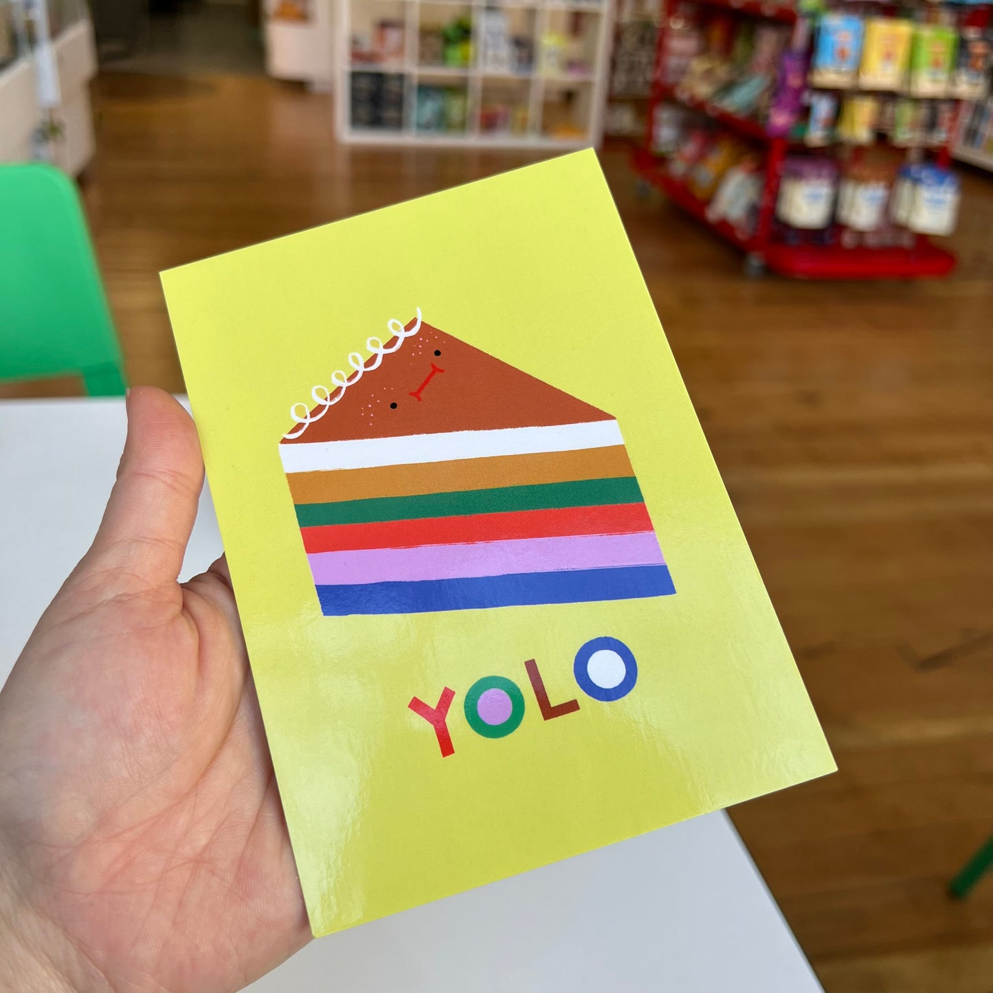 YOLO Rainbow Cake Postcard