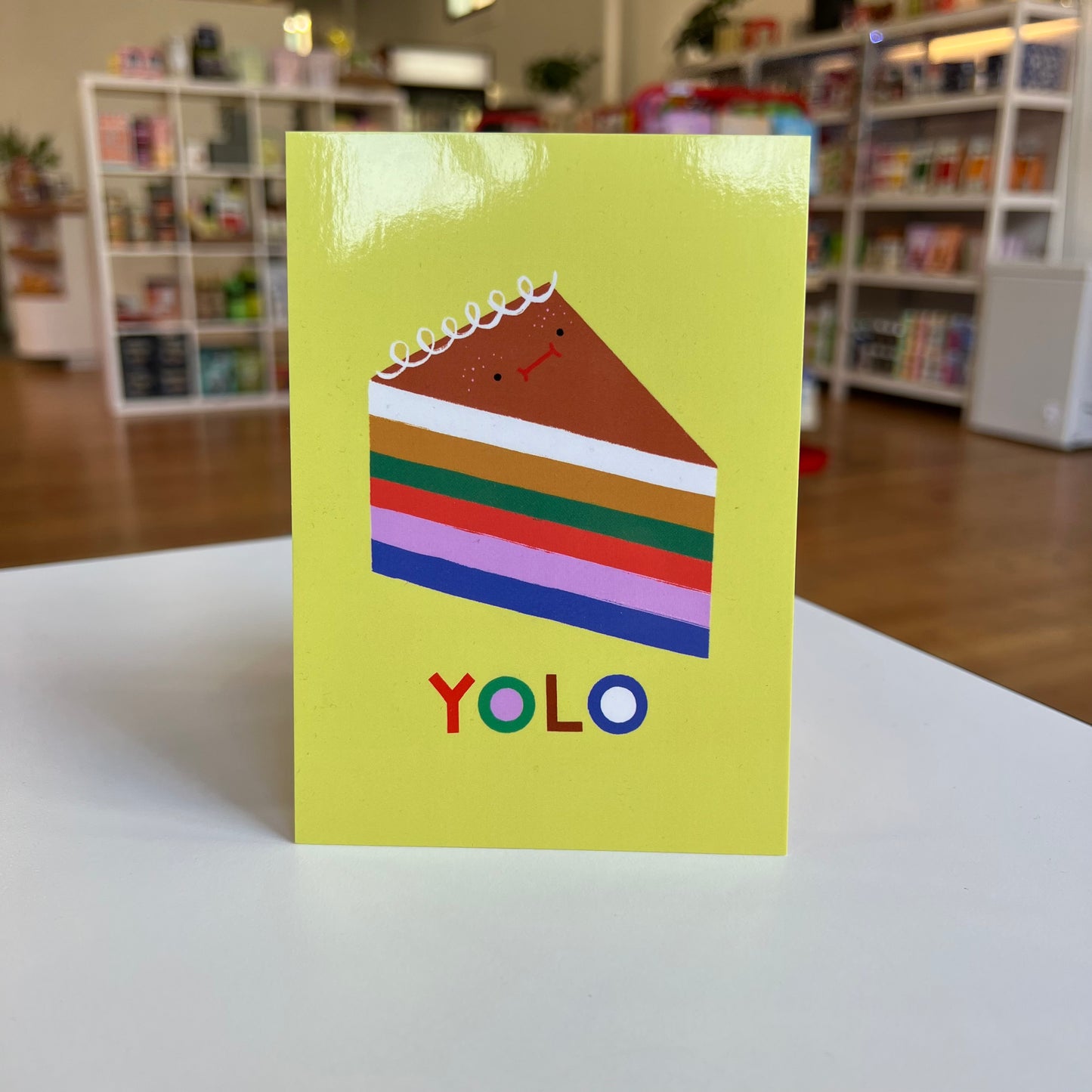 YOLO Rainbow Cake Postcard