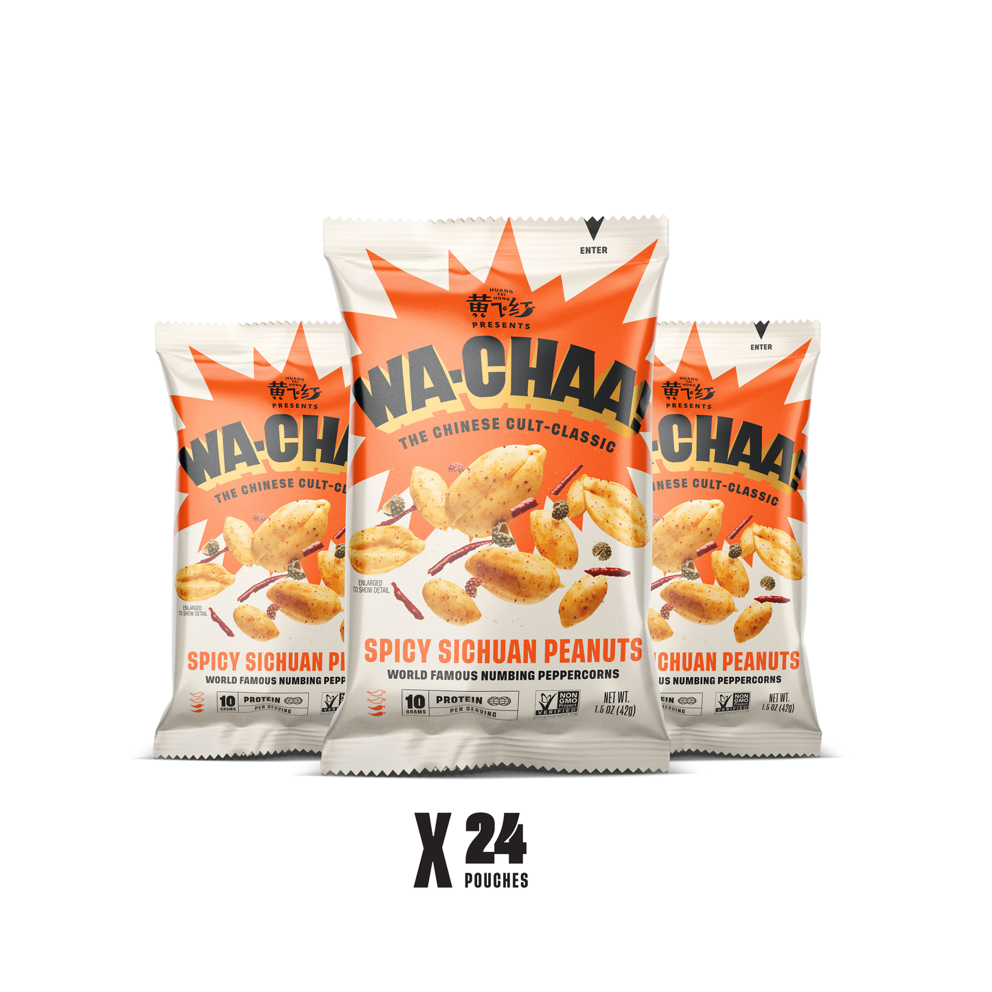 WA-CHAA! | Original Heat Spicy Sichuan Peanuts:  1.5oz