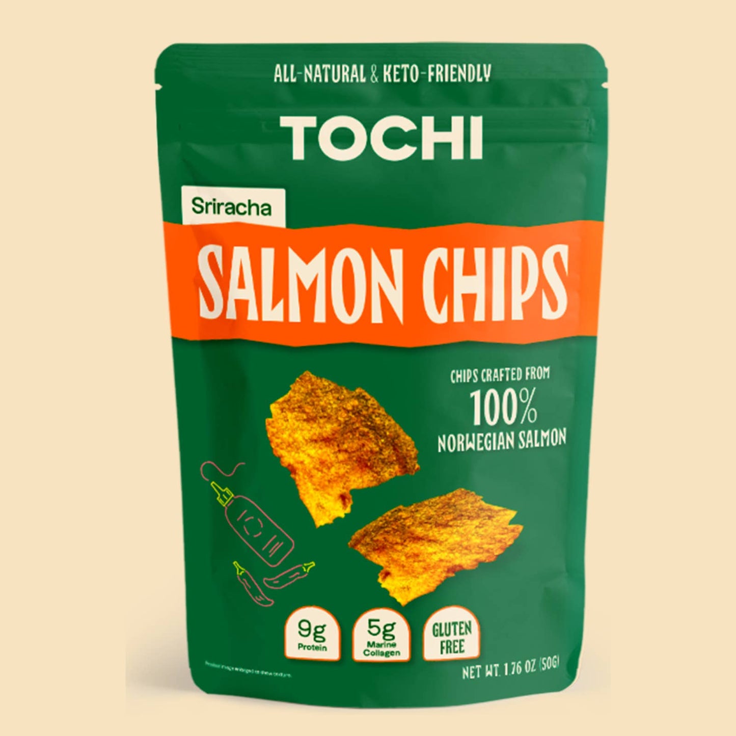 Tochi Snacks | Salmon Chips Sriracha