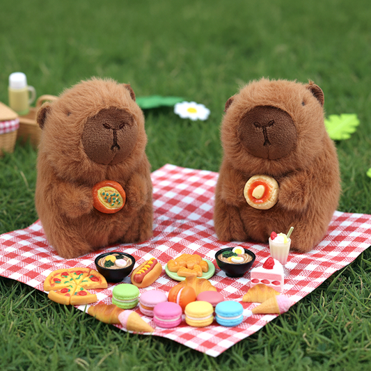 Food Capybara Plush Keyring