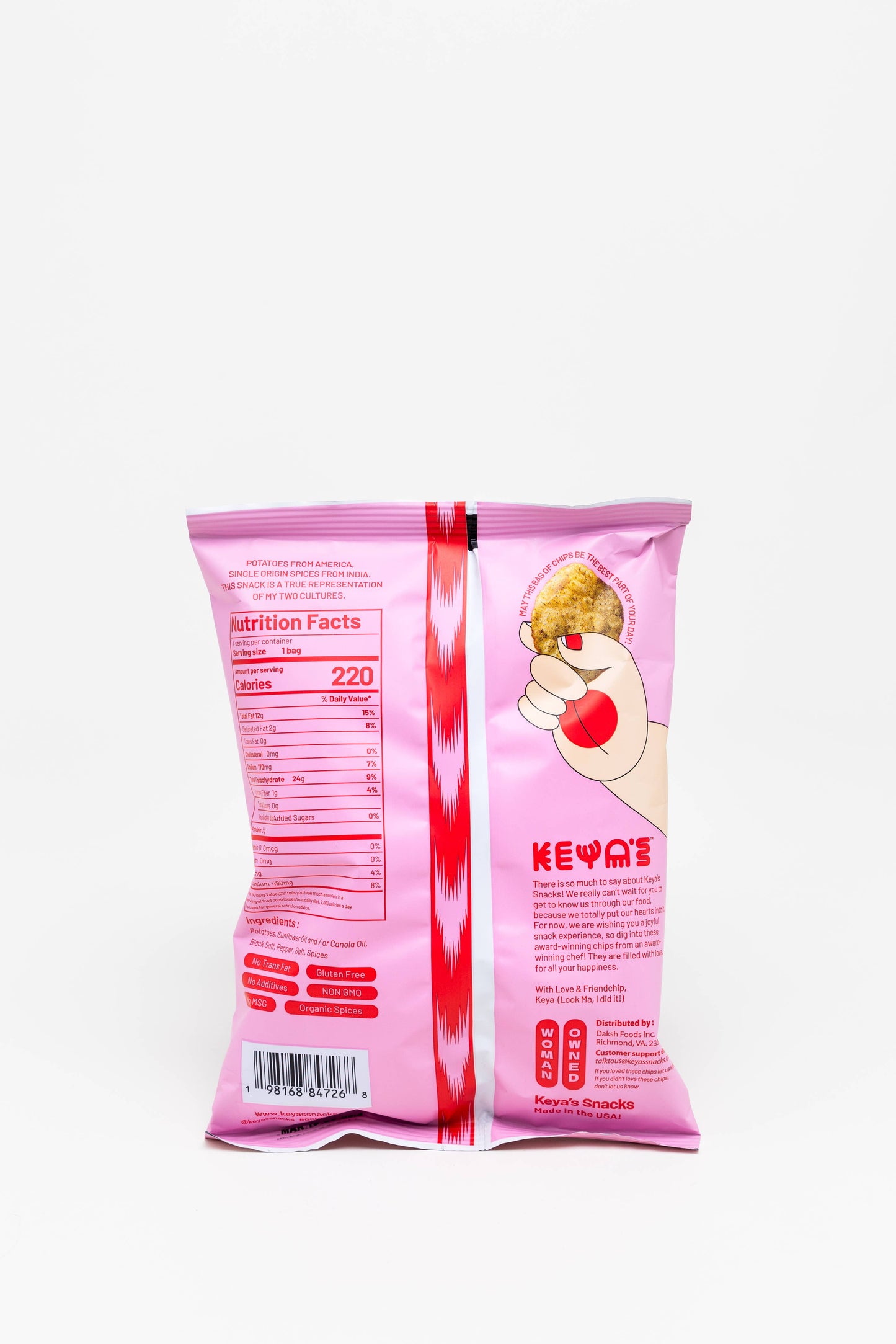 Keya's Snacks | Black salt Potato Chips 1.5 oz