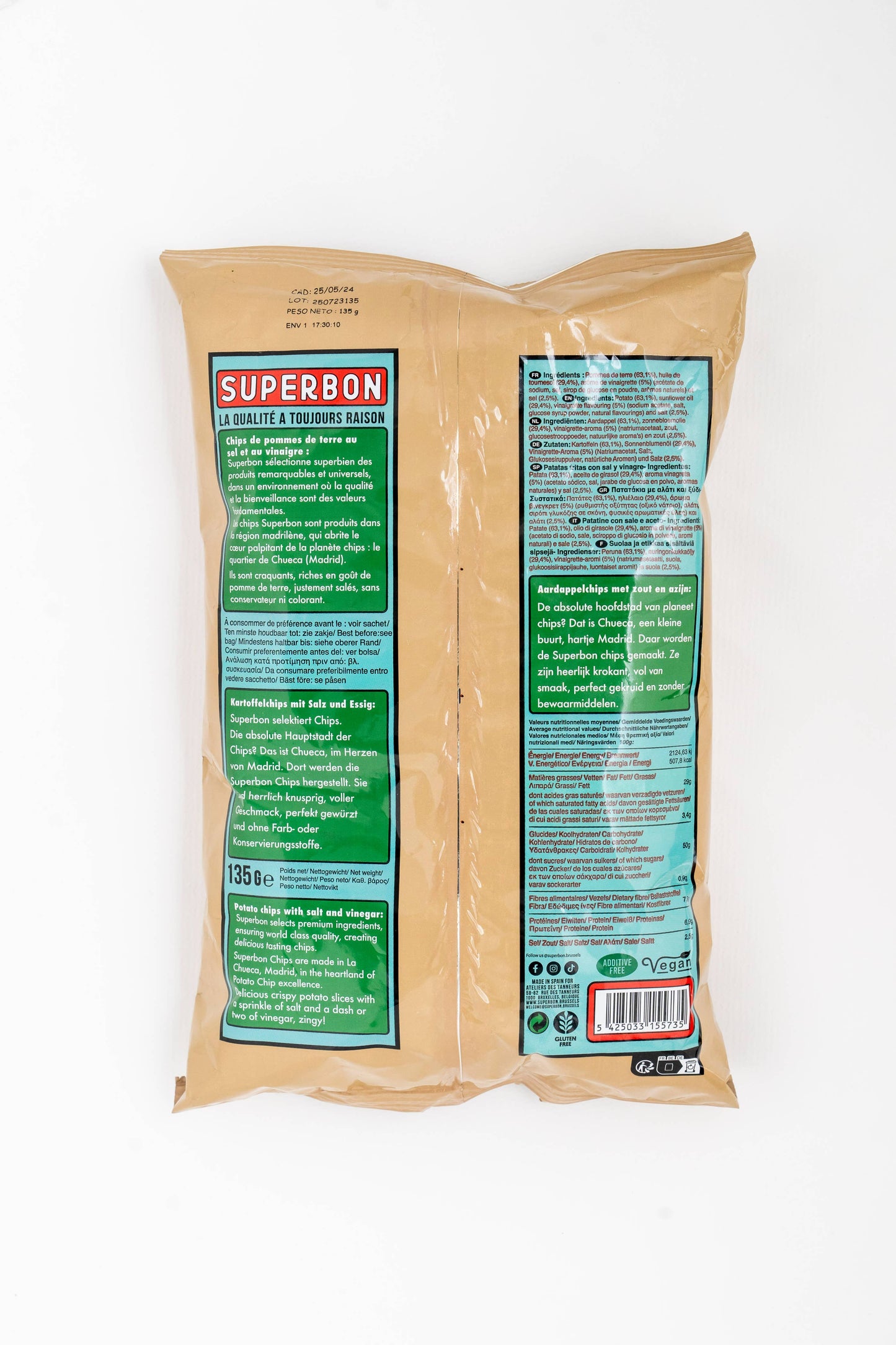 Superbon | Chips de Madrid (US) - Salt & Vinegar Potato Chips 135g