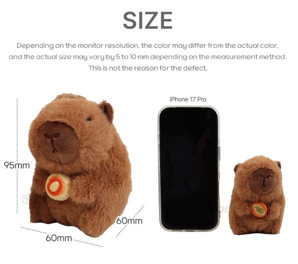 Food Capybara Plush Keyring