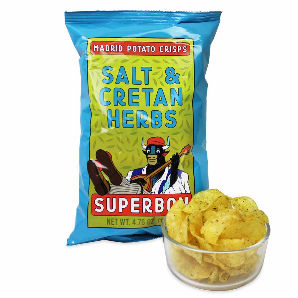 Superbon | Chips de Madrid (US) - Salt + Cretian Herbs Potato Chips 135g