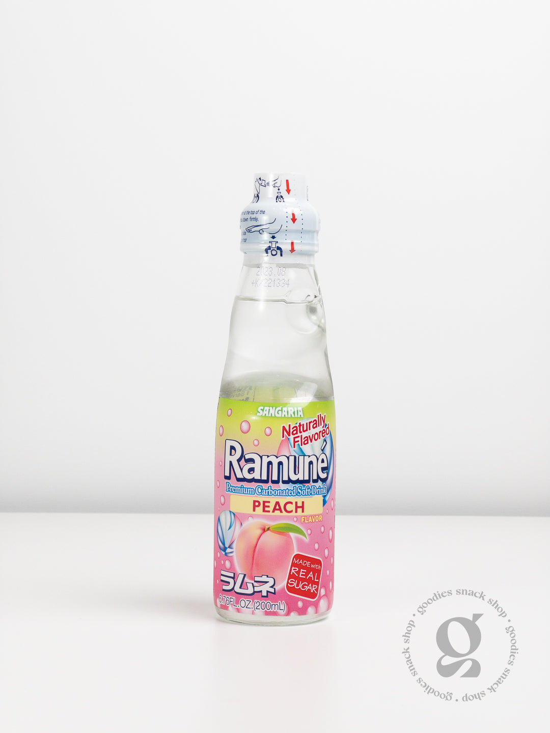 Sangaria | Peach Japanese Marble Ramune Soda