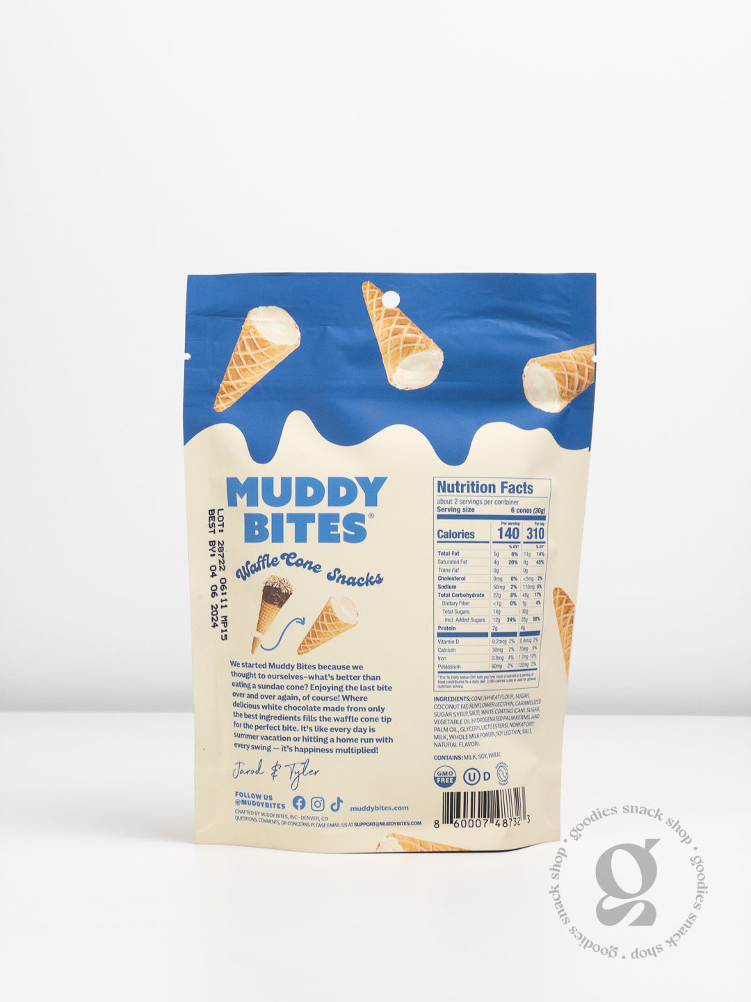 Muddy Bites | White Chocolate Waffle Cone Snacks