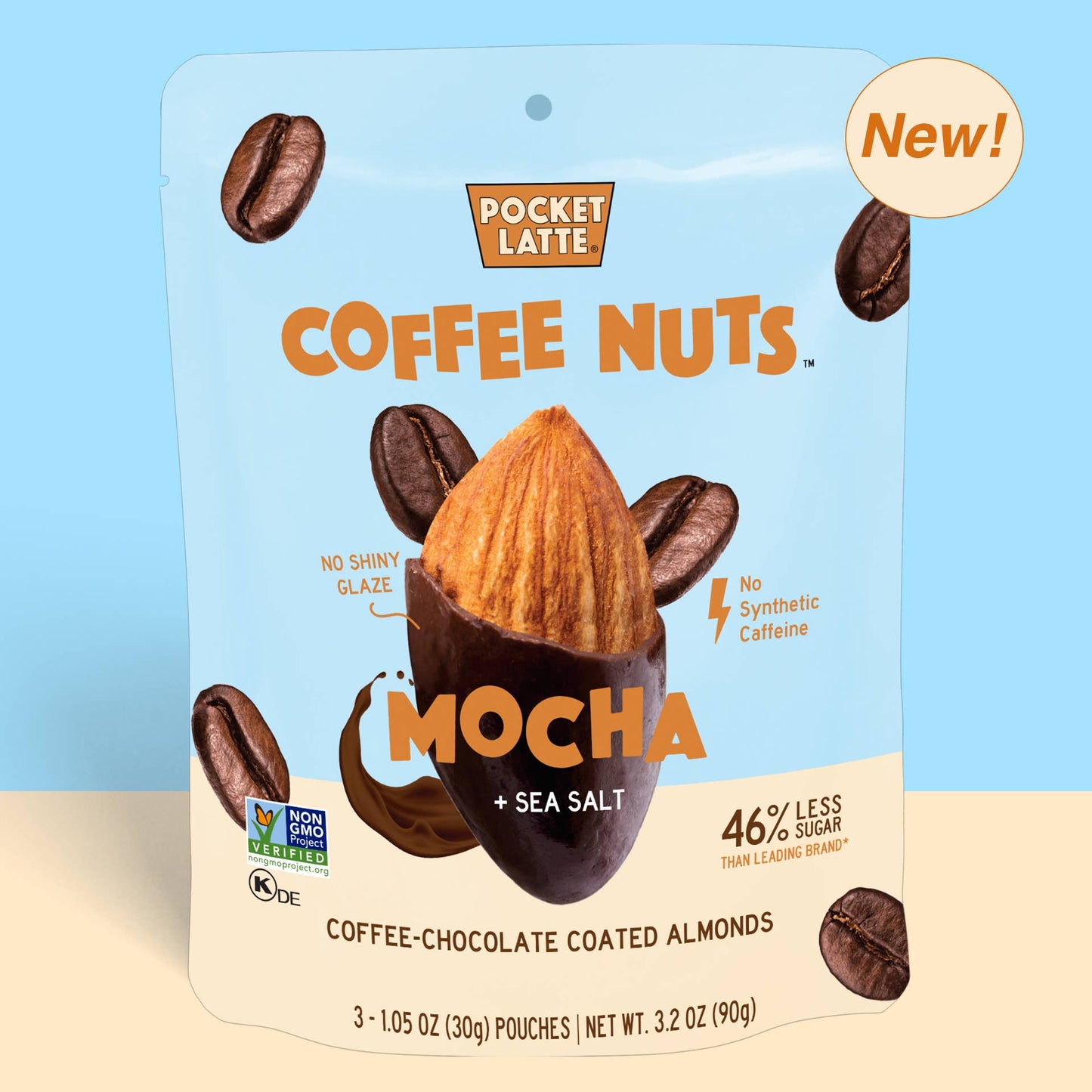 Mocha + Sea Salt Coffee Nuts, 3.2oz Standing Pouch