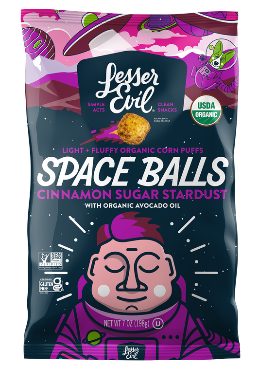 Lesser Evil | Space Balls, Cinnamon Sugar Stardust, 7oz