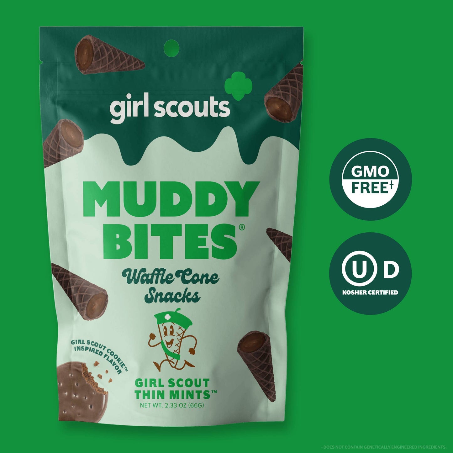 Muddy Bites | Thin Mint Bite-Sized Waffle Cones Snacks