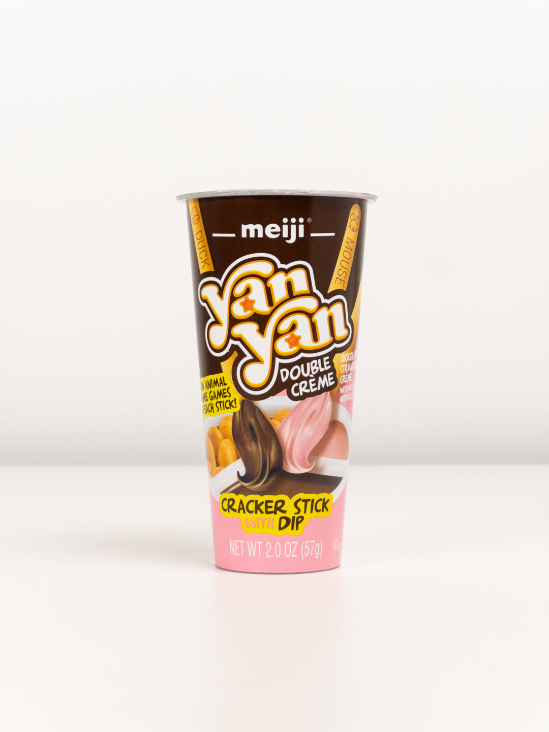 MEJI - Yanyan Cracker Stick w/ Dip Chocolate & Strawberry Cream